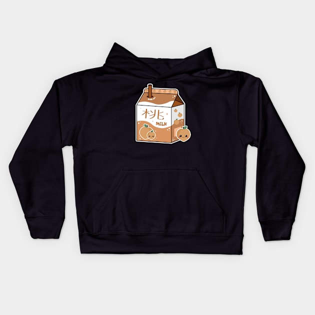 Kawaii Peach Milk Kids Hoodie by Sasyall